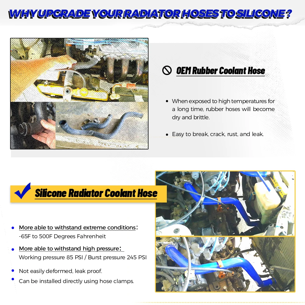 VR Racing-Biru & Kuning 10 Pcs Silikon Radiator Selang Kit untuk Subaru Impreza WRX/STI GDB,EJ20 dengan Pqy Logo VR-LX1803D-QY