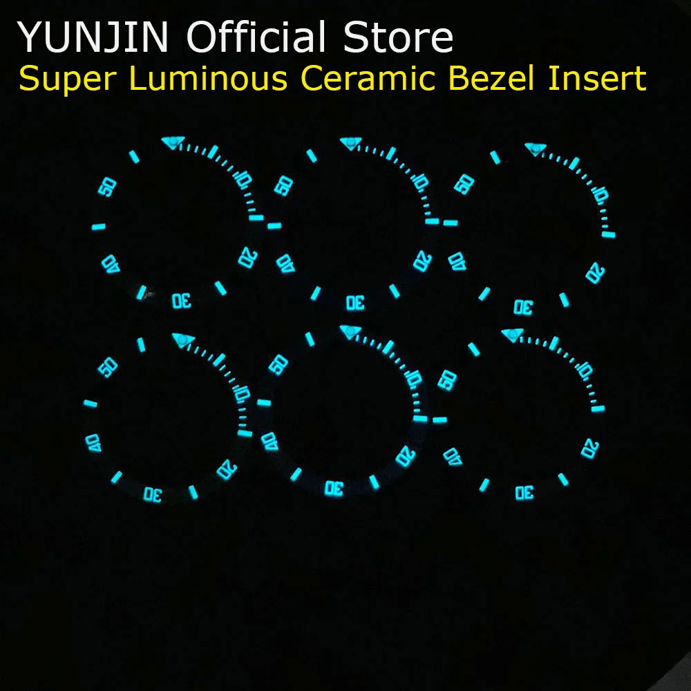 40*31.8mm Sloping Super Luminous Ceramic Bezel Insert Divers Replacement of watch accessories parts