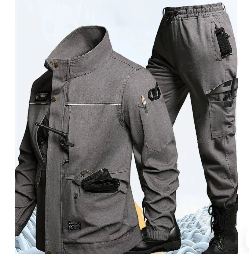 Spring and Autumn Pure Cotton Work Clothes Set Welding Labor Protection Clothing