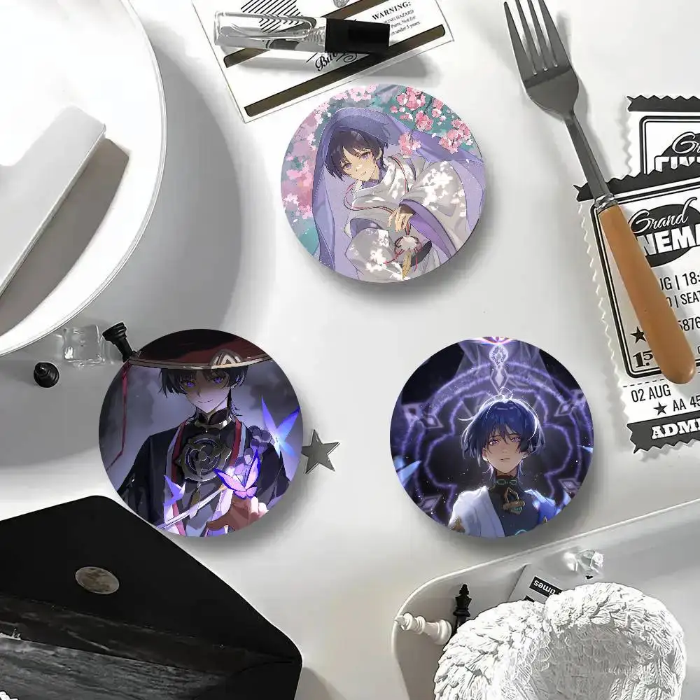 Wanderer Anime Game Genshin Impact Cartoon Style Badge Brooches On Backpack Decoration Round Enamel Pins For Accessorys