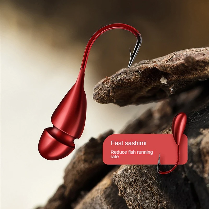 60/20/10pcs Red Overturned Hook Stainless Steel Barbed Overturned Hook Artificial Back Thorn Jigging Bait Sharp Lure Tools