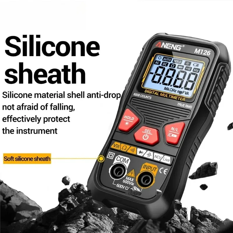 

Профессиональный цифровой мультиметр M126, 6000 измерений, автоматический выбор диапазона, измерение напряжения AC/DC, высокоточный мультиметр