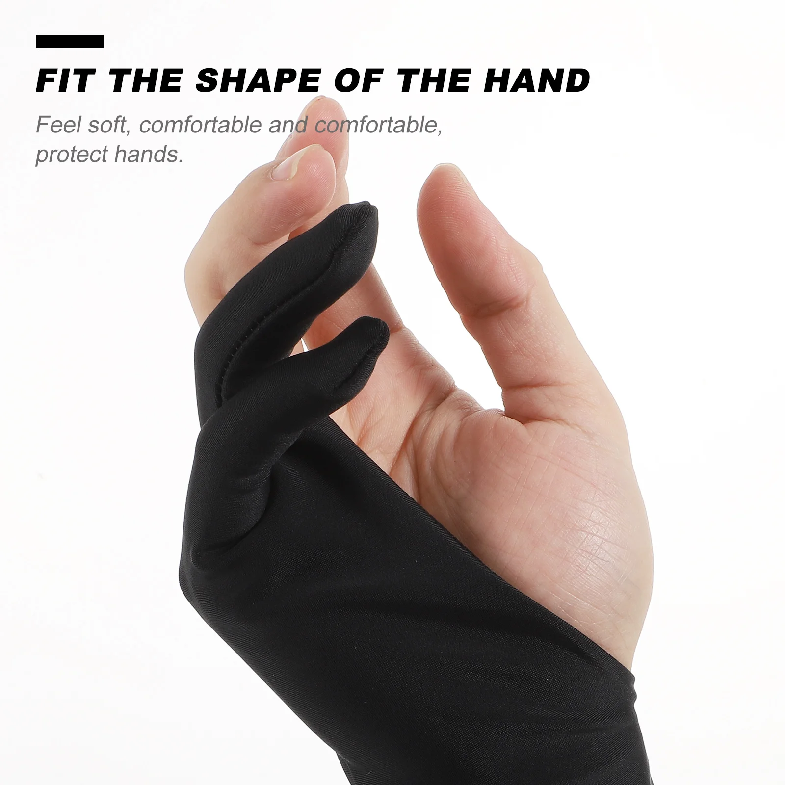

4Pcs Two Finger Gloves for Artists Breathable Drawing Tablet Gloves Reduces Friction Portable Sketching Two-Finger Artist Glove