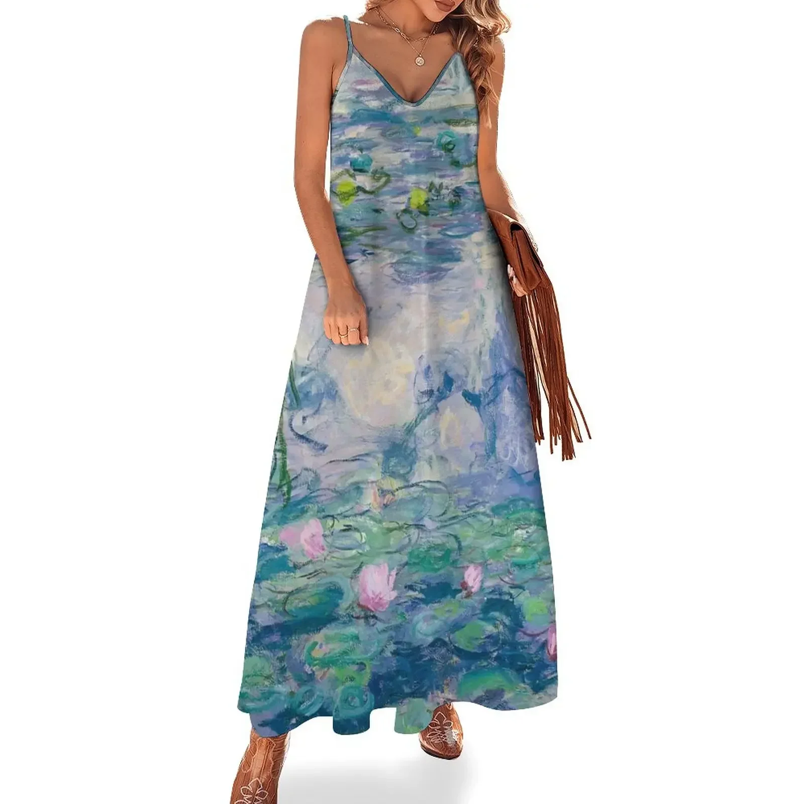 

Water Lilies Claude Monet Fine Art Sleeveless Dress long dress women summer fairy dress women's summer clothing 2024