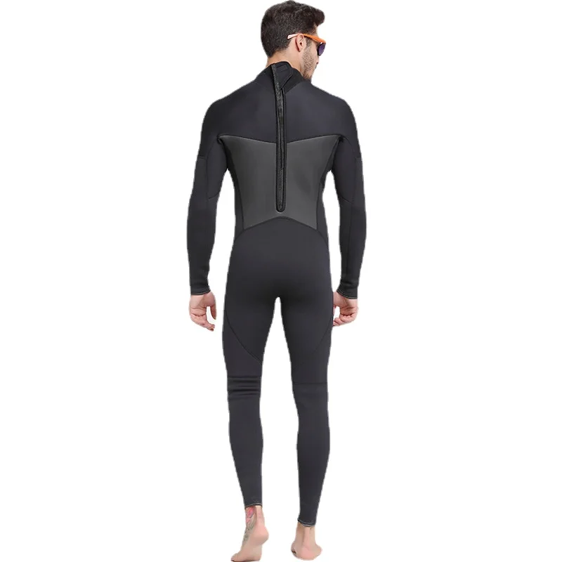 SBart Men 5mm tute da sub monopezzo in Neoprene monopezzo con muta calda muta da surf costumi da bagno neri mantieni caldo Zip posteriore