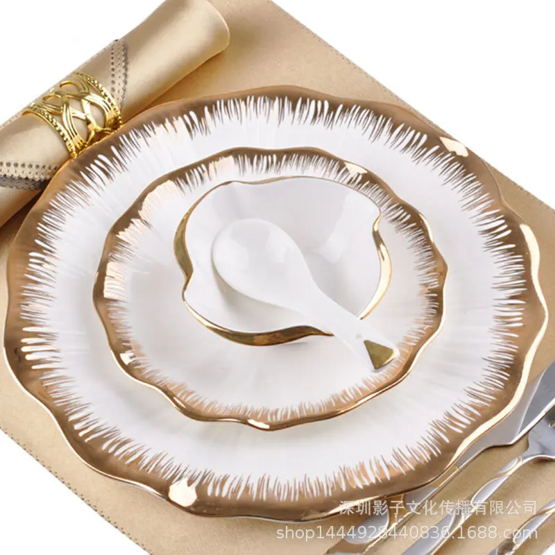 

Свежая пара, керамическая тарелка в стиле вестерн, фарфоровая тарелка из костей, орнамент для стейка, посуда, декоративная чашка и набор тарелок