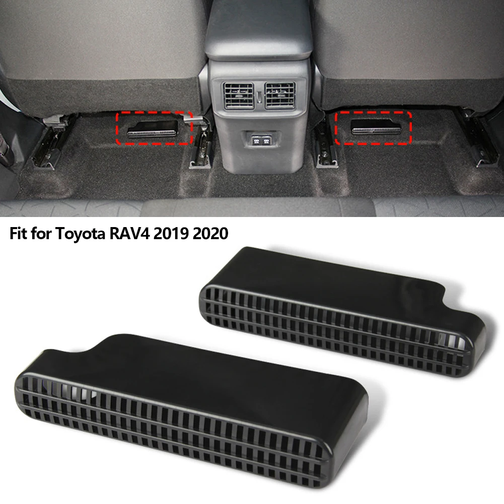 2PCS Car Under Back Seat AC Heat Floor Air Conditioner Outlet Grid Cover Air Outlet Mask Under for Toyota RAV4 XA50 2019 2020