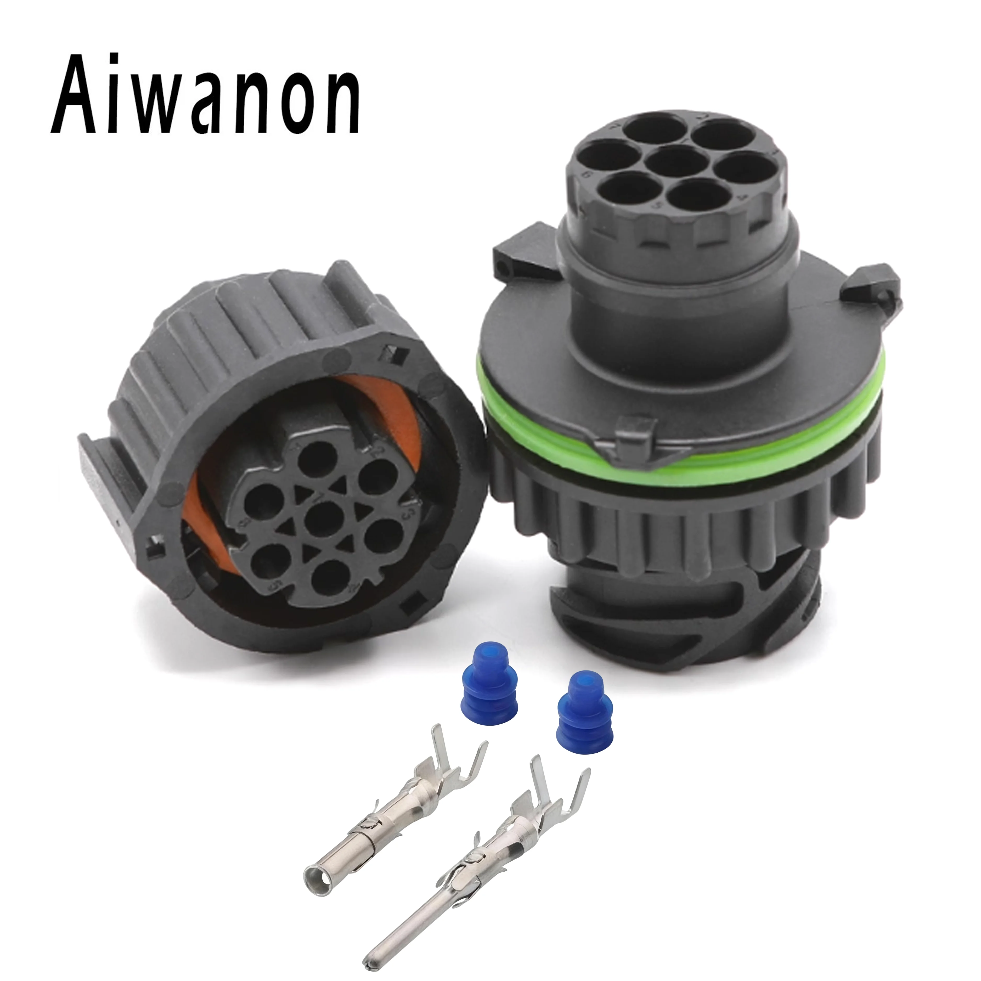 

1 Set 7 Pin Car Truck Tail Light Oxygen sensor Electrical Connectors Female Male Plug 968421-1 967650-1 1718230-1 For Volvo