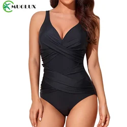 Sexy Push Up One-Piece Swimsuits For Women Plus Size Swimwear Bodysuits 2024 Girl Summer Beach Tummy Control Bathing Suit