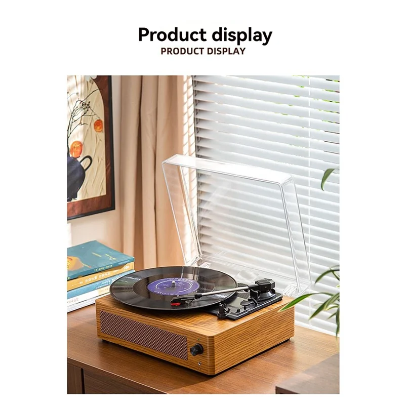 

Bluetooth Enabled Vinyl Record Player Retro Vintage Turntable Phonograph Wooden Audio Player Multi-Functional Design