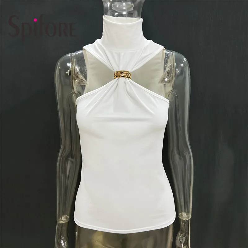 Spifore 2025 새로운 패션 streetwear 여성 탱크 탑 섹시한 민소매 슬림 캐주얼 자르기 탑 여름 파티 Clubwear Y2K 조끼 Dropship