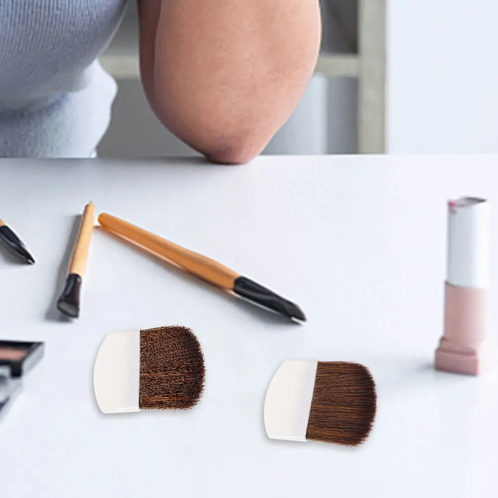 3 個ミニメイクブラシショートハンドルルースパウダーブラッシュファンデーションアイシャドウブラシ小さなフェイスブラシトラベルセット