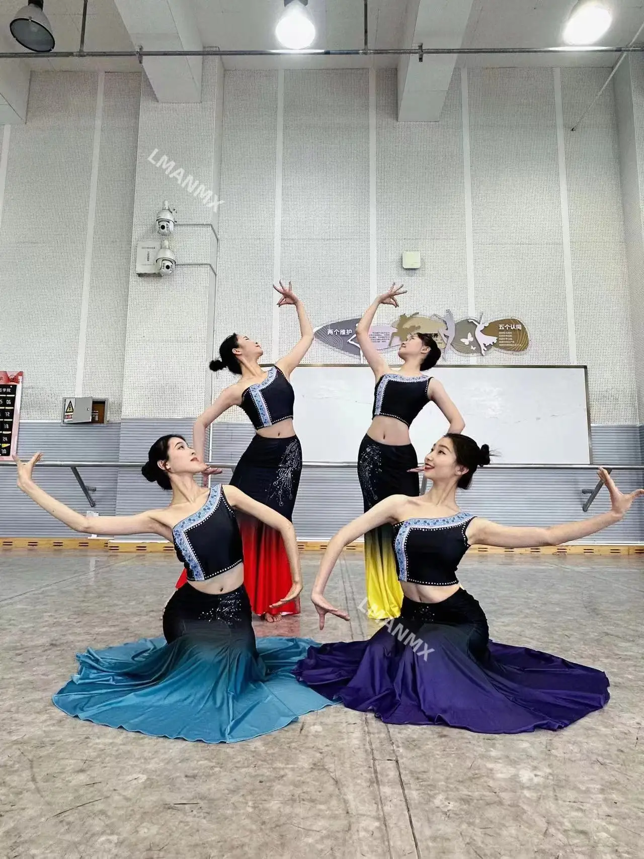 

Новое платье для танцев Дай для взрослых, тренировочная этническая юбка до половины тела, градиентная утягивающая юбка с хвостом для танцев павлина