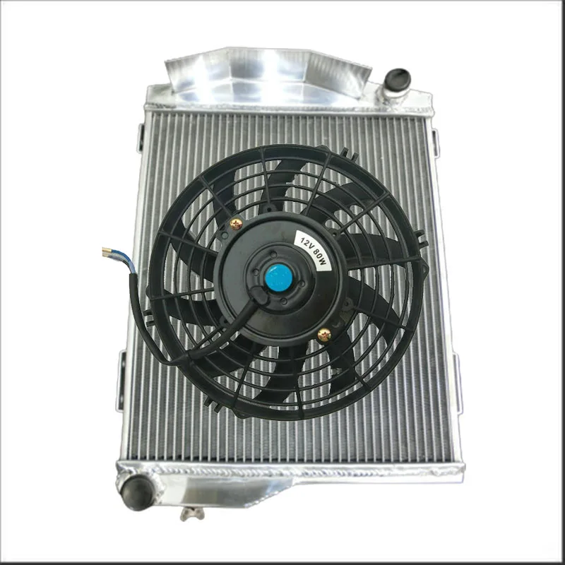Aluminum Radiator+FAN FOR 1956-1960 1957 1958 Austin Healey 100-6