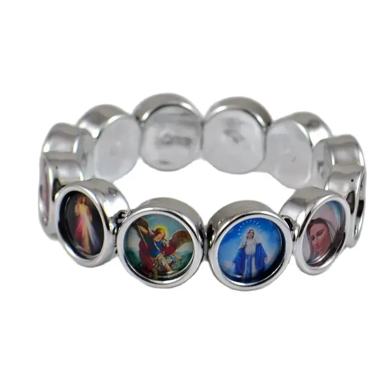 NEW DESIGN 15mm Icon Bracelet JESUS SAINTS Maria Angel Catholic Fashion Religious Jewelry