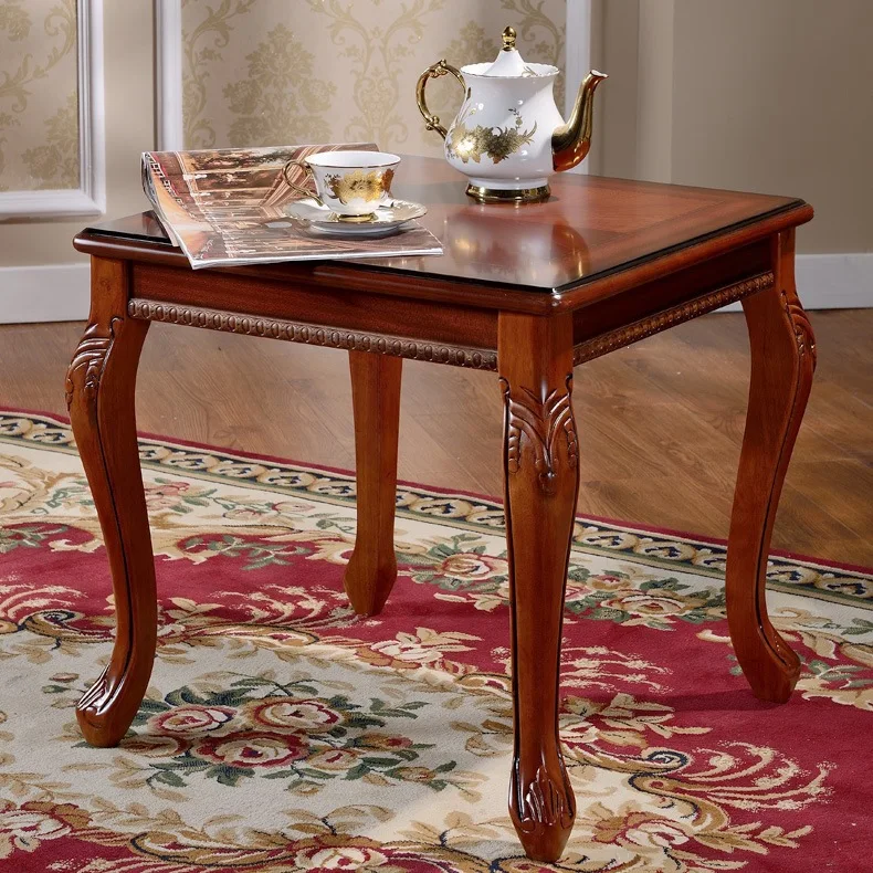 HYS furniture, European solid wood coffee table, square table, square table, side corner table