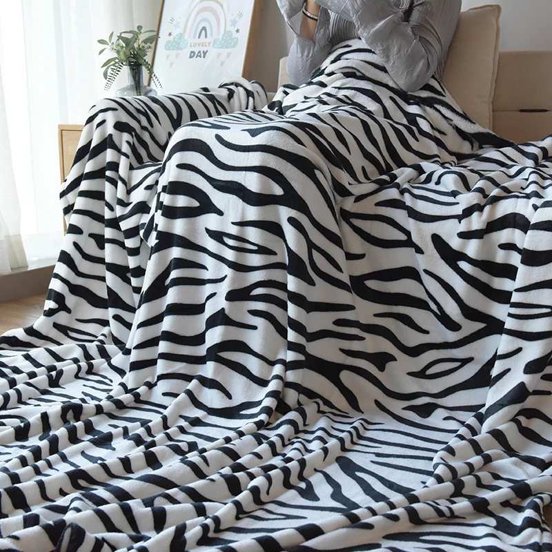 

Zebra Leopard Print Blanket Fashion Simple Light Luxury Blanket Summer Bedroom Air Conditioning Blanket Bed Sheet