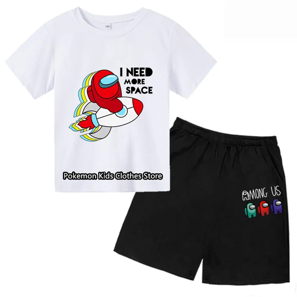 2024 Boys Summer T-shirt Set Cartoon print for children 3-14 years old fashion clothing