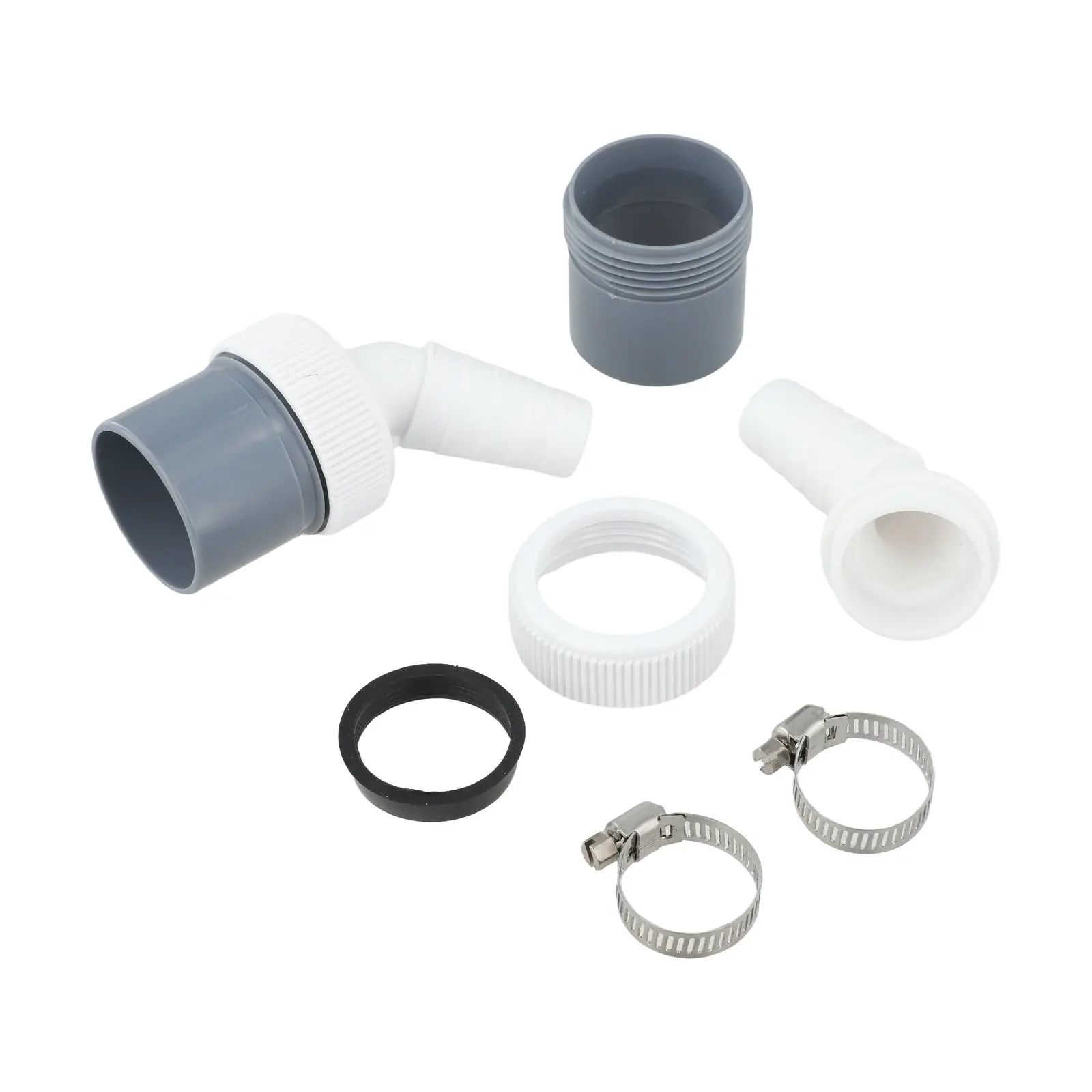 Secure Washing Machine Drain Adapter 2 Pack with 18 24mm Inlet and 40mm Outlet Includes Clamps for Installation