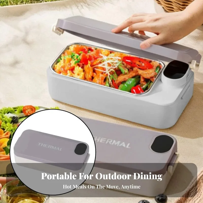 Электрический ланч-бокс с USB-зарядкой, 7200 мАч, 900 мл, портативный, термоизолированный, подходит для взрослых, офиса, школы, путешествий