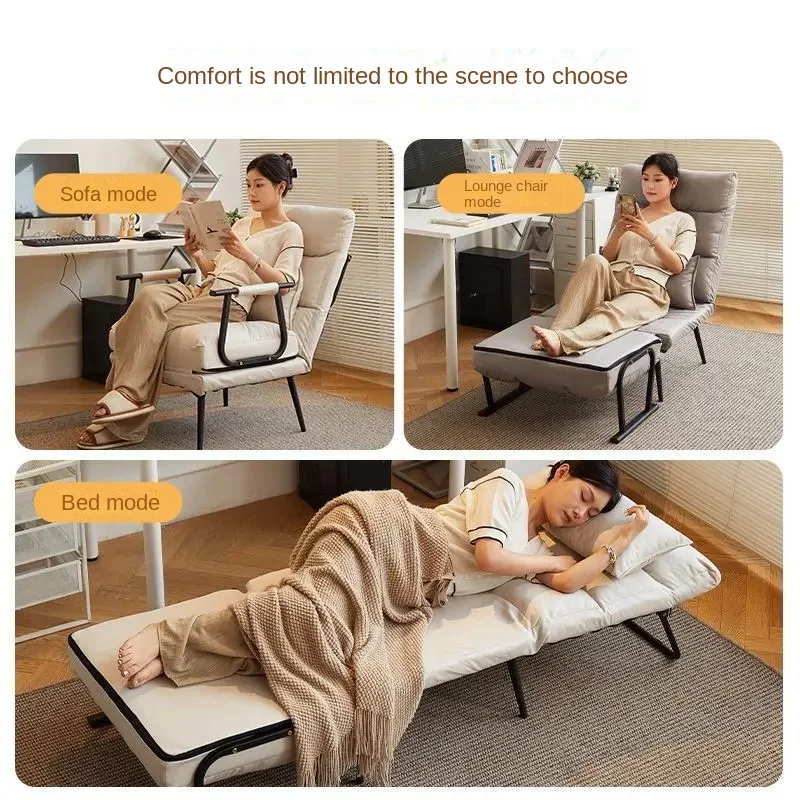 Sofá cama plegable para oficina, cama individual para siesta, silla de doble uso, Puede tumbarse en verano, puede sentarse, asiento trasero