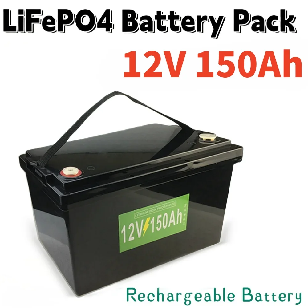 

12V 150Ah LifePo4 Battery 12.8V Rechargeable Battery Built-in BMS Lithium Iron Phosphate Solar Cell tools