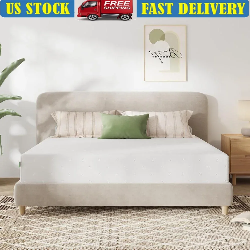 King Memory Foam Mattress 12 Inch Pressure Relief Supportive Washable Cover Breathable Egg Crate Foam Comfortable Sleep