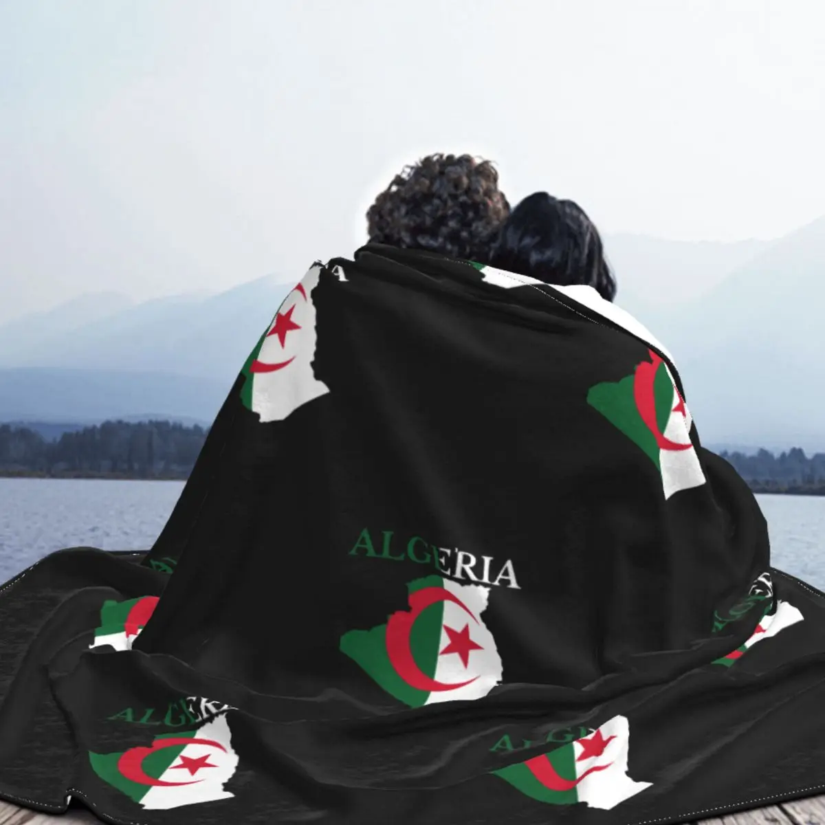 Algeria Flag Map Blankets Coral Fleece Plush Summer Algerian Heart Portable Ultra-Soft Throw Blankets for Sofa Office Bedspreads