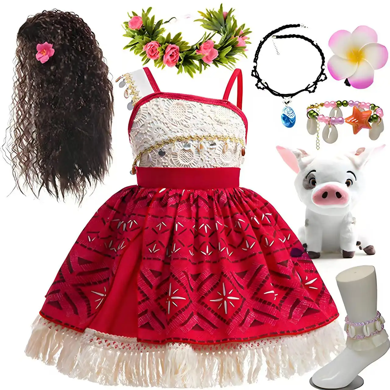 2024 Christmas Disney Movie New Marine Strange 2 Moana Same Cosplay Sleeveless Princess Dress Accessories Girls Christmas Gift