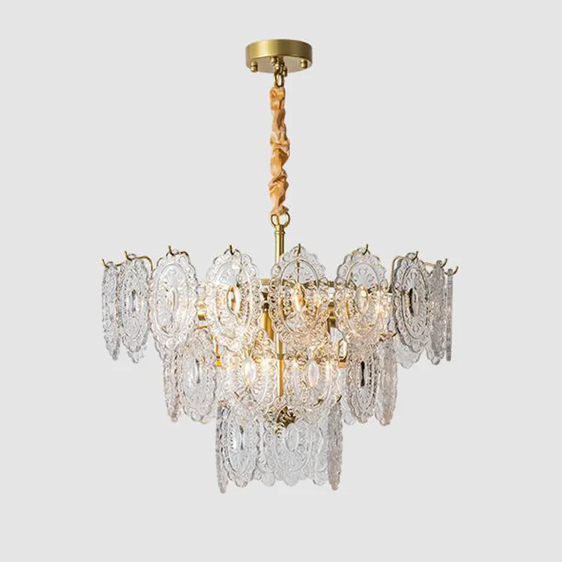 

Living room lamp light luxury American retro crystal dining room lamp Italian French chandelier