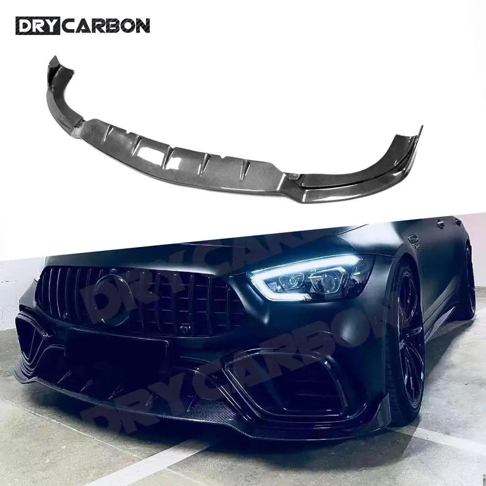 Dry Carbon Fiber B Style Front Bumper Chin Lip Spoiler Body Kits For Benz AMG GT63 GT63S 4 Door 2019 2020 2021 2022 2023