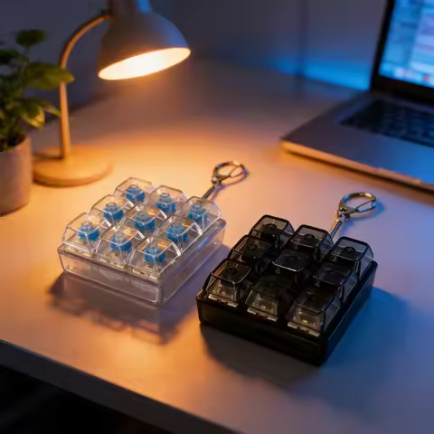 Multi-Function Keyboard Switch Tester 4/9 Key LED Tester, DIY Fidget Button Keychain, Unique Desk Decor Stress Relief Gift Idea