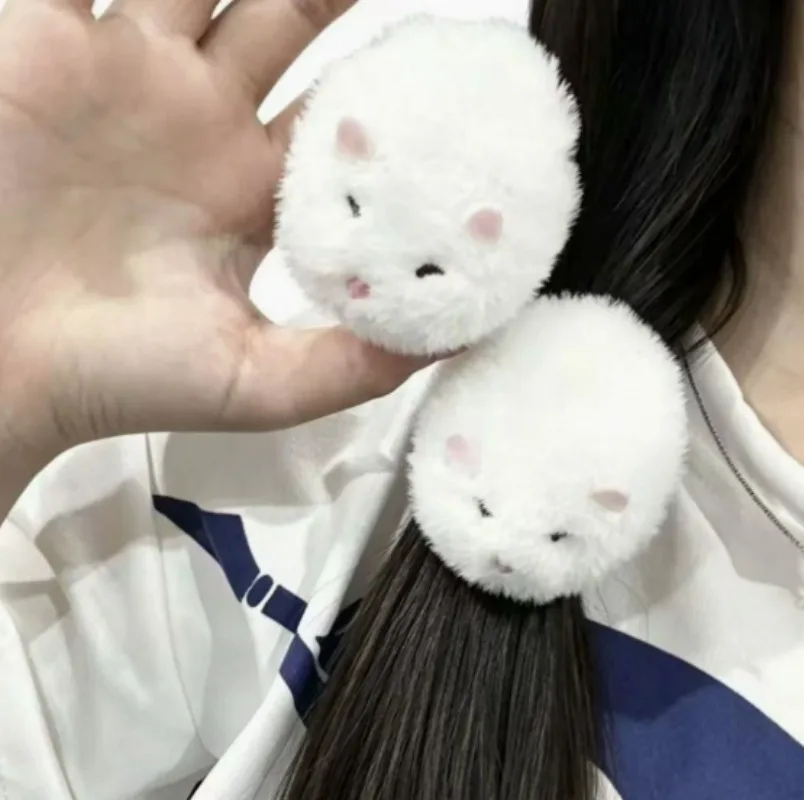 1/4pcs Fluffy Soft Animal Hamster Headband Duckbill Clip Cute Japanese Anime Hamster Side Clip Heartfelt Bangs Clip Headdress