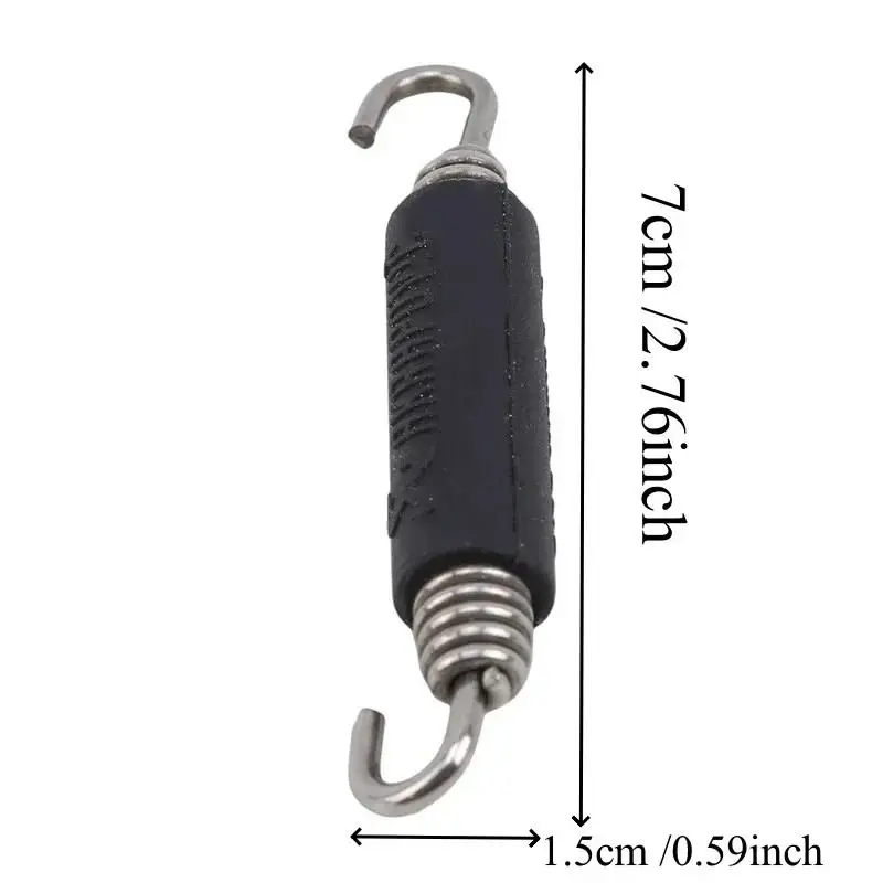 

2 шт., универсальный мотоциклетный глушитель из нержавеющей стали, пружины выхлопной трубы, крючки, передняя средняя соединительная выхлопная труба, соединительная пружина Yoshimura