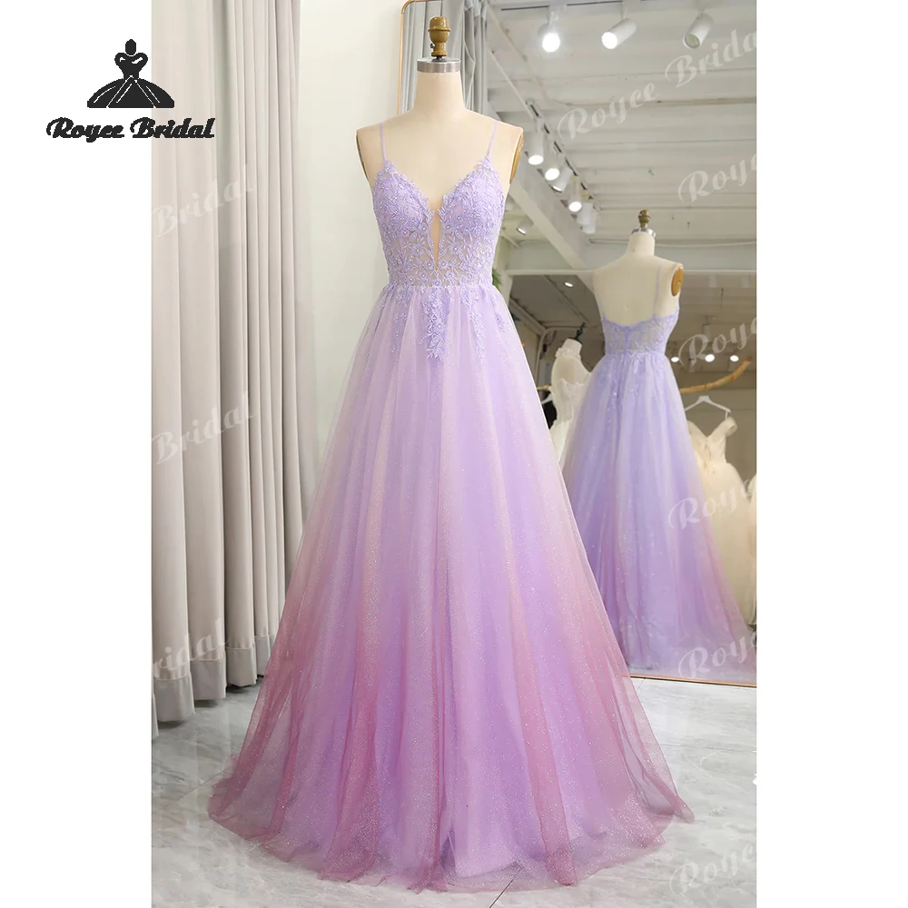 Sparkly Gradient A Line Prom Dresses 2026 Appliques vestidos de fiesta elegantes Customized платье на выпус