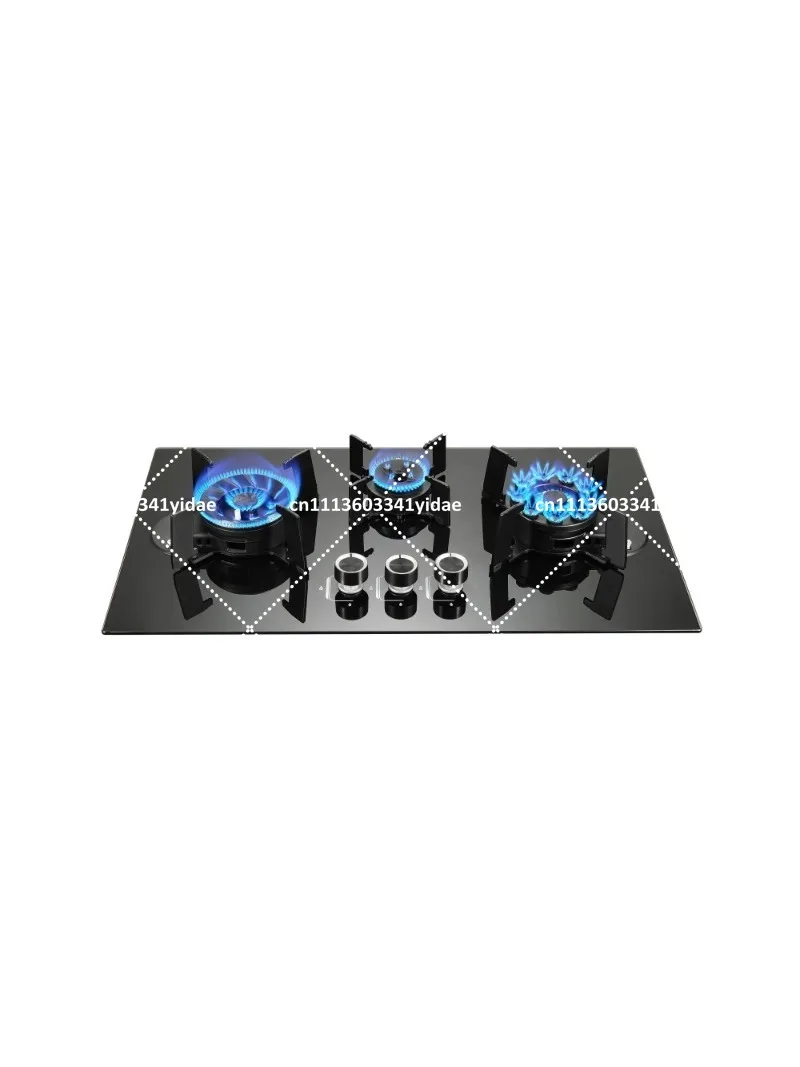 Smart Tempered Glass Gas Stove 3 Burner Cooktop for Home Kitchen Restaurant