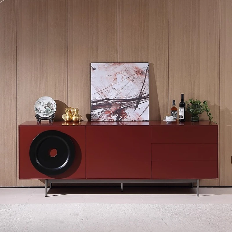 

Multifunctional side cabinet living room new simple modern light luxury high sense integrated storage bucket against the wall