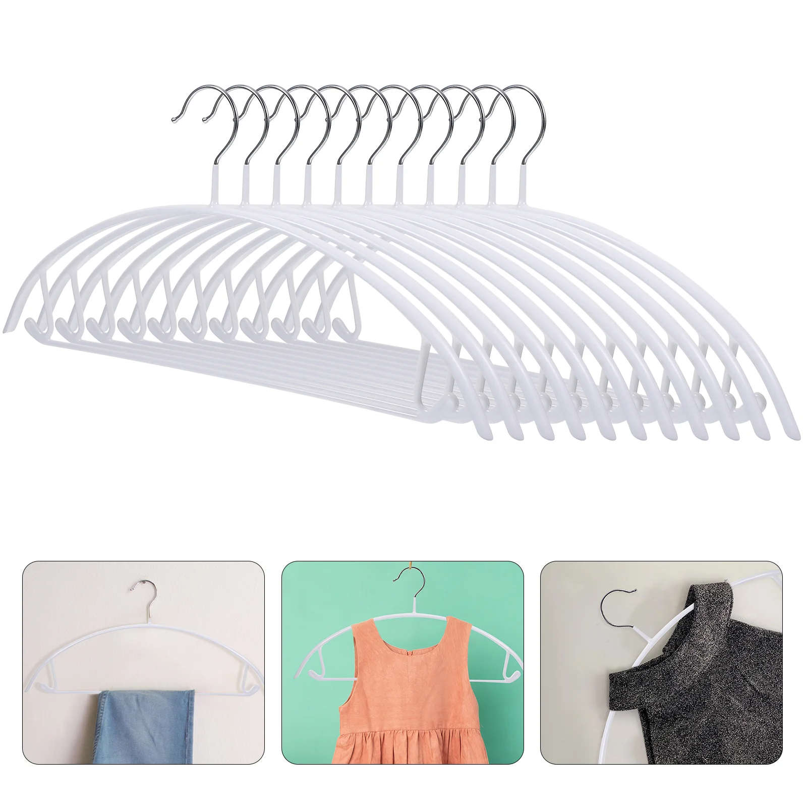 

10 Pcs Non-marking Non-slip Hanger Anti-slip Clothes Wardrobe Semicircle High Load Bearing Coat Home Dipping Multipurpose Rack