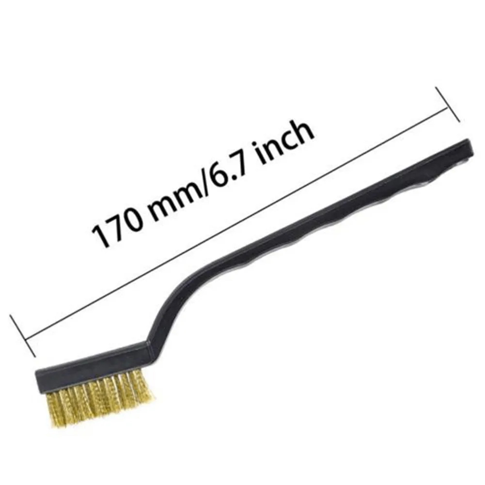 12PCS Wire Brush Mini Micro Small Steel Brass DIY Paint Rust Remover Removal Metal Dust Brush Anti-rust Clean Tool