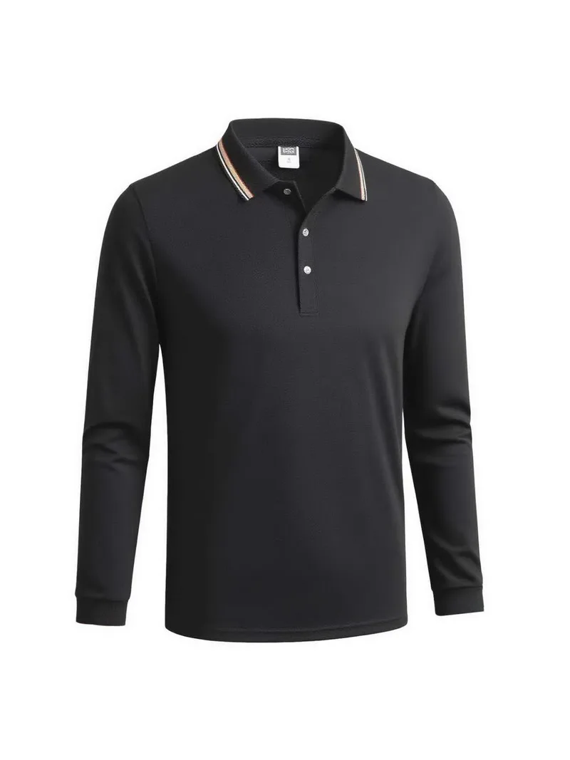 Neues Herren Business Casual Poloshirt mit Kontrastfarbenem Kragen, Klassisches Golf-Revers-Oberteil, Komfort-Pullover für Outdoor, Büro und Alltag – Detail 5