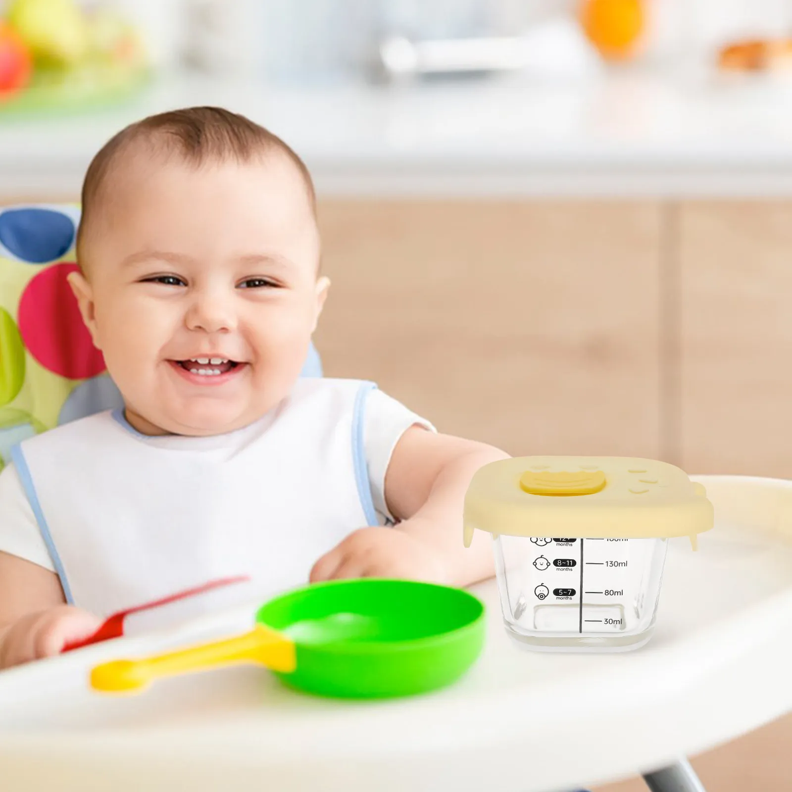 ガラス製ベビー用フィーディングボウル-大容量-透明-多目的-赤ちゃん用補助食保存ボウル-蓋付き-幼児用スナック用