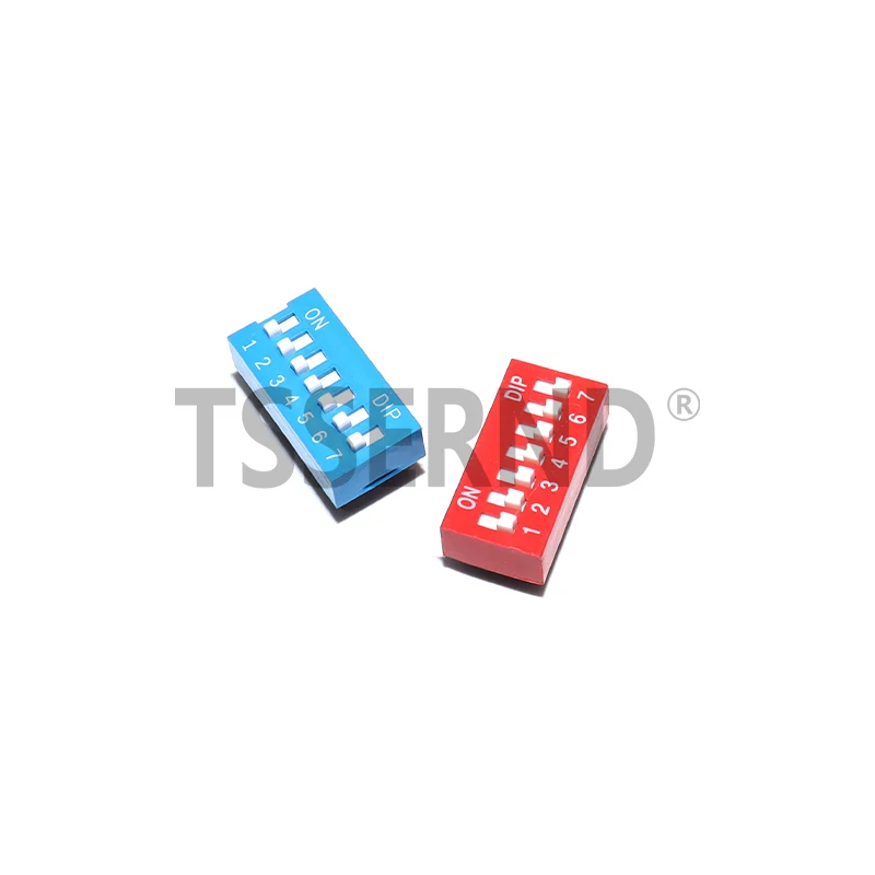 10 Stück Schiebeschalter-Modul 1 ~ 12 Bit 2,54mm Positionierbarer DIP Blauer Kippschalter Blauer Schnappschalter für PCB 8PIN 6PIN