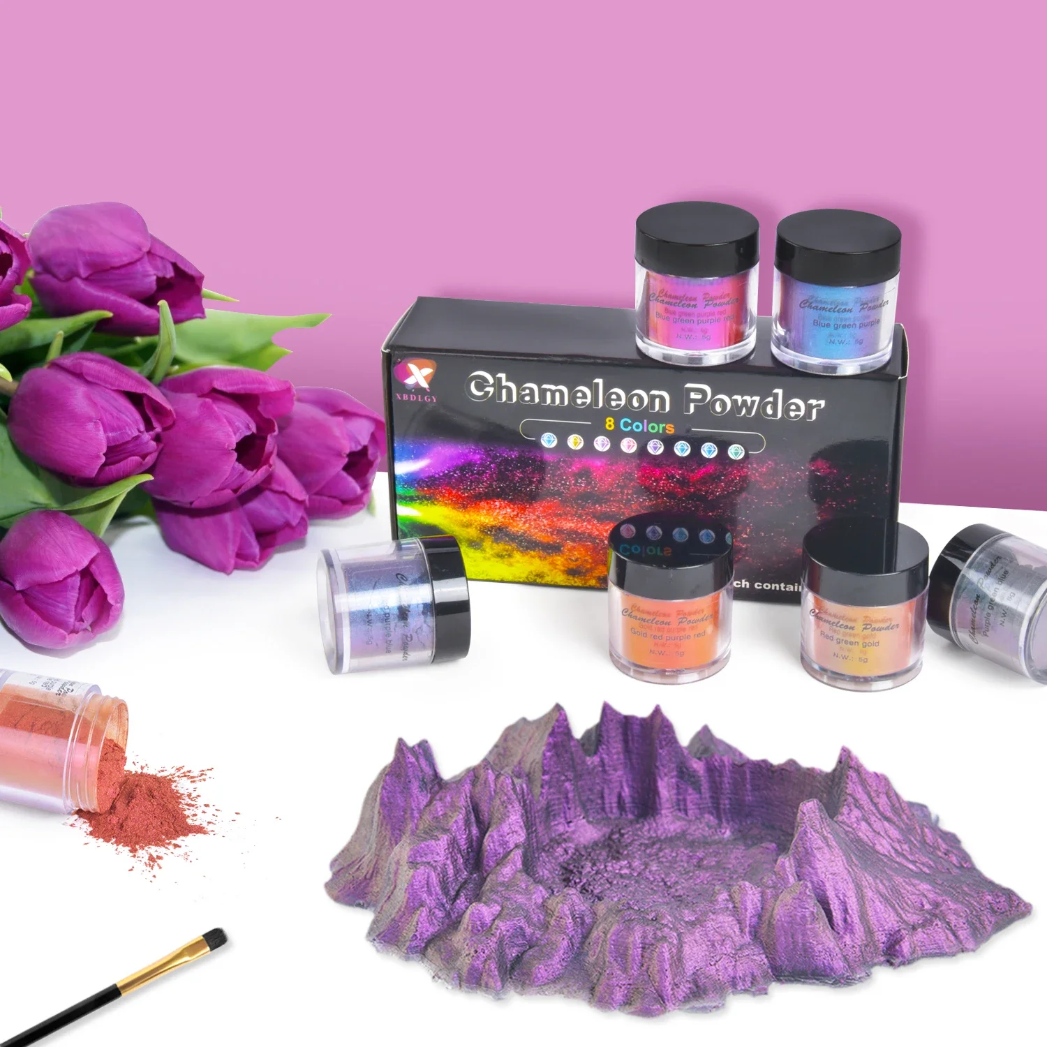 1 Box Chameleon Pearl Powder Pigments, DIY Epoxy Resin Crafts, Slime Polarizing Powder Magic Mirror, Changing Pigment, New