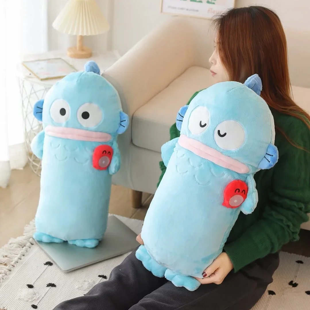 Sanrio Cartoon Hangyodon Plushies Very Soft Cuddly Long Pillow Sofa Bed Home Decor Cute Plush Toy Bedside Cushion Gifts Girl