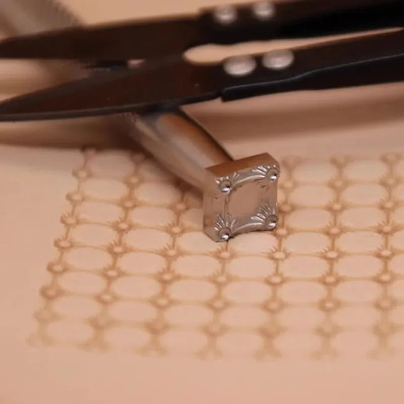 

E004 9x9mm 304 Stainless Steel Doming Embossing Stamp, Ultra-Fine 3D Leather Mold For Artisan Leathe Stamping And DIY Craft