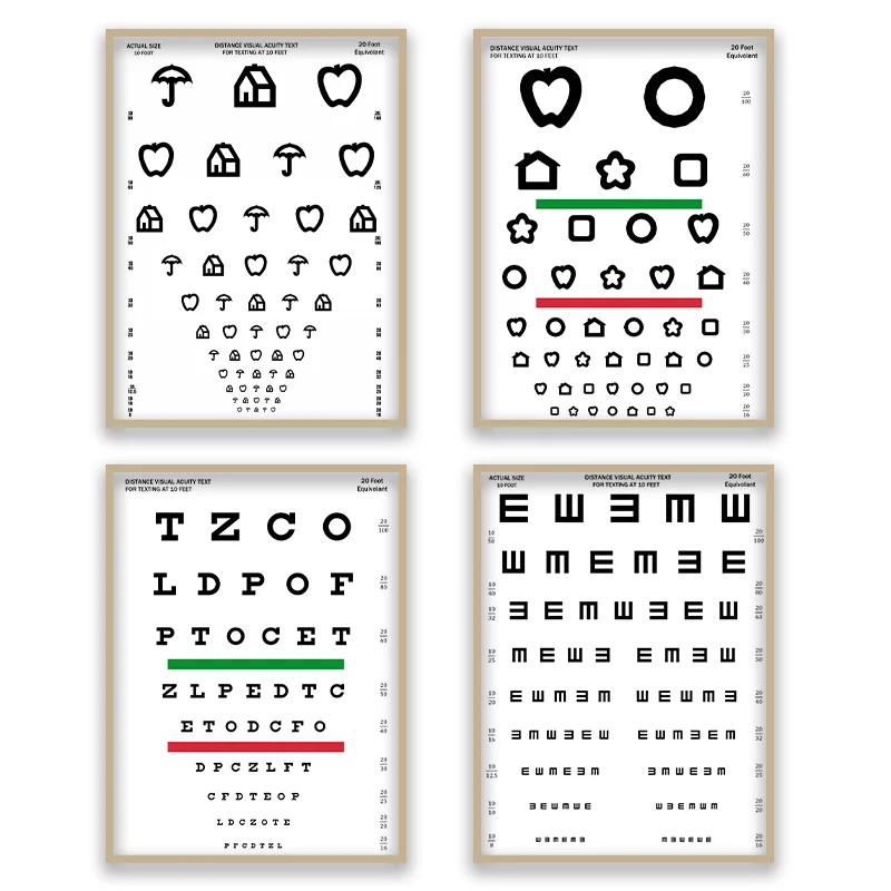 Professional Vision Testing Chart Canvas Poster Wall Art Painting Ophthalmic Clinic Optometry Room Wall Decoration