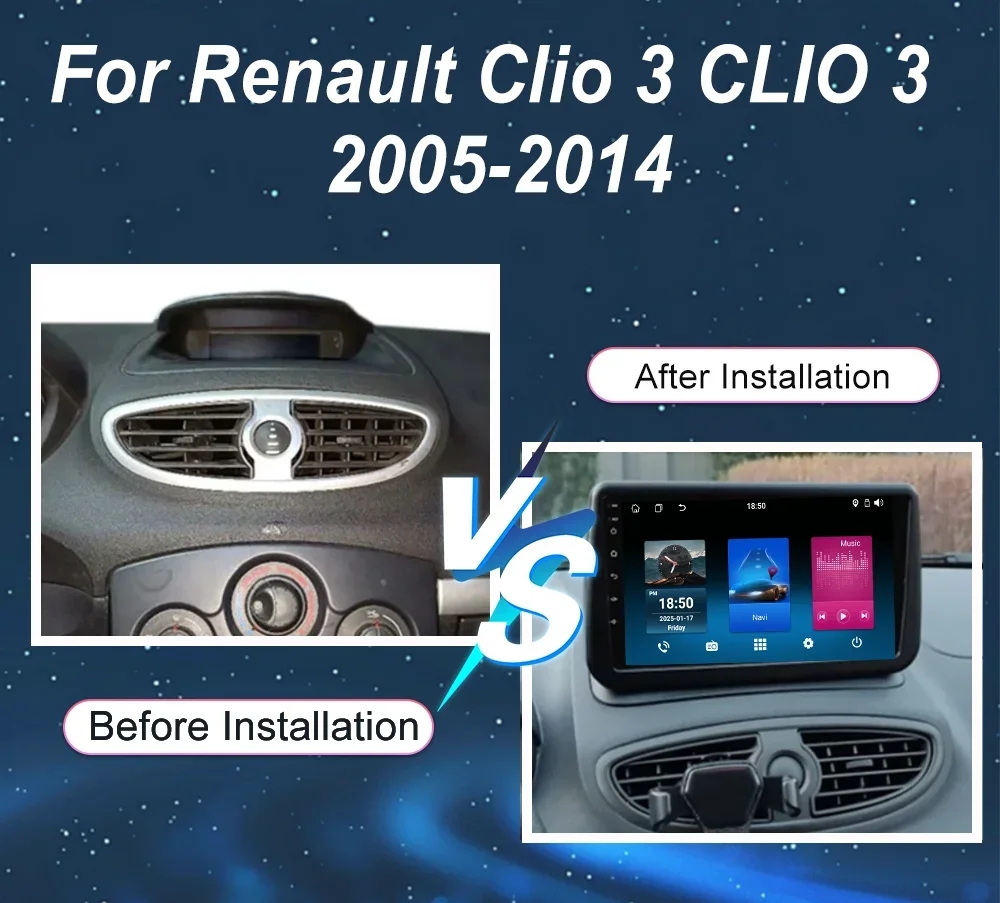 Android 16 Auto Carplay Car Radio For Renault Clio 3 CLIO 3 2005-2014 Multimedia Video Player Navigation GPS Stereo No 2din DVD