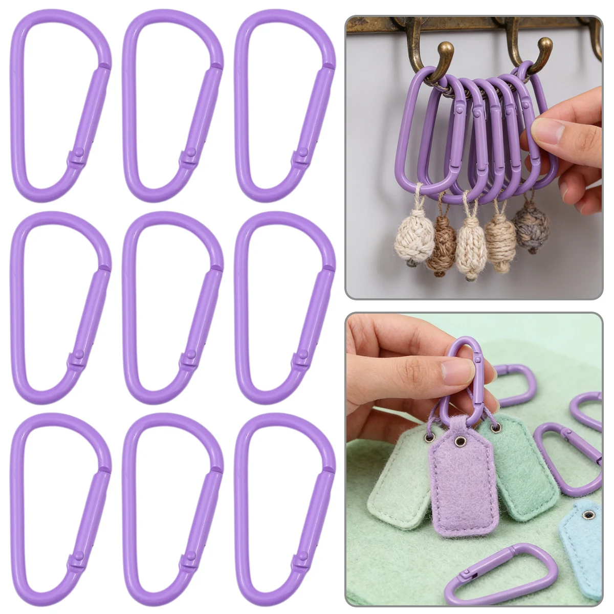

5/10/20pcs/Lot 24X46mm Purple D Carabiner Hook Zinc Alloy Keychain Snap Clip Hooks for Making Diy Jewelry Key Ring Connector