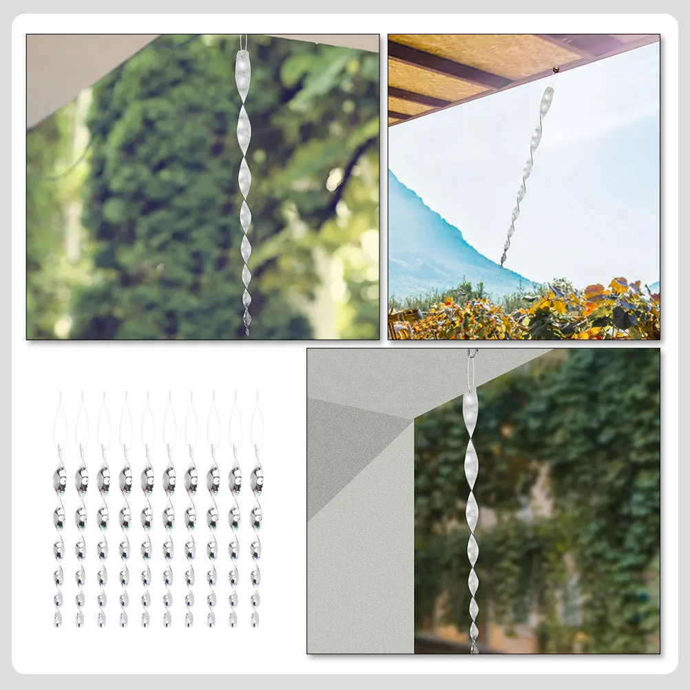 

30Pcs Bird Repelling Sticks Reflective Rods Swivel Design Easy Rotation Maximize Light Reflection Bird Devices