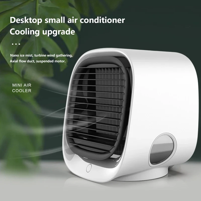 Portable Mini Spray Cooling Fan Refrigeration Humidification Desktop Small Electric Fan For Student Dorm Office Travel Gift